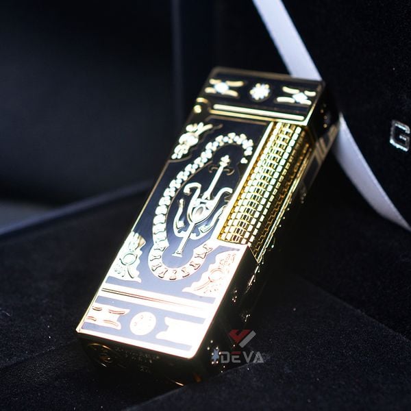 Bật Lửa G.Horse Sơn Mài Đen Hoa Văn Hoàng Gia Cổ Điển GH02