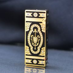 Bật Lửa G.Horse Sơn Mài Đen Hoa Văn Hoàng Gia Cổ Điển GH02