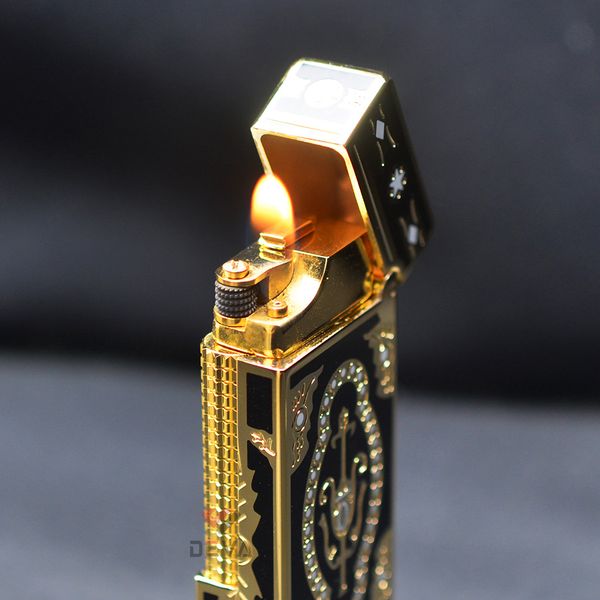 Bật Lửa G.Horse Sơn Mài Đen Hoa Văn Hoàng Gia Cổ Điển GH02