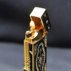 Bật Lửa G.Horse Sơn Mài Đen Hoa Văn Hoàng Gia Cổ Điển GH02