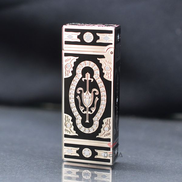 Bật Lửa G.Horse Sơn Mài Đen Hoa Văn Hoàng Gia Cổ Điển GH02