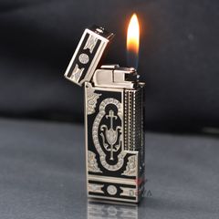 Bật Lửa G.Horse Sơn Mài Đen Hoa Văn Hoàng Gia Cổ Điển GH02