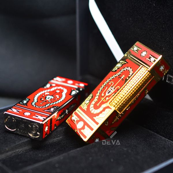 Bật Lửa G.Horse Sơn Mài Đỏ Hoa Văn Hoàng Gia Cổ Điển GH01