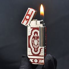 Bật Lửa G.Horse Sơn Mài Đỏ Hoa Văn Hoàng Gia Cổ Điển GH01