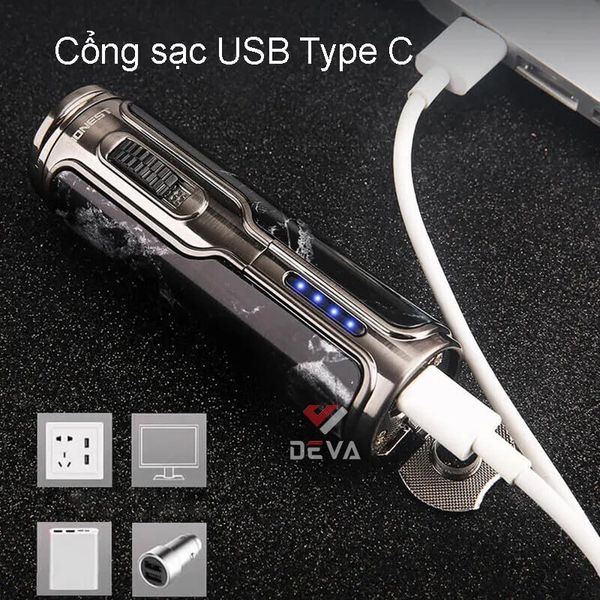 Bật lửa ga điện Honest khò 3 tia kèm đục BCZ 792