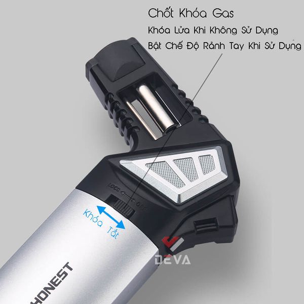 Bật lửa khò để bàn Honest khò đại 1 tia kèm đục Cigar BCZ 489
