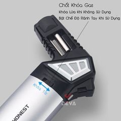 Bật lửa khò để bàn Honest khò đại 1 tia kèm đục Cigar BCZ 489