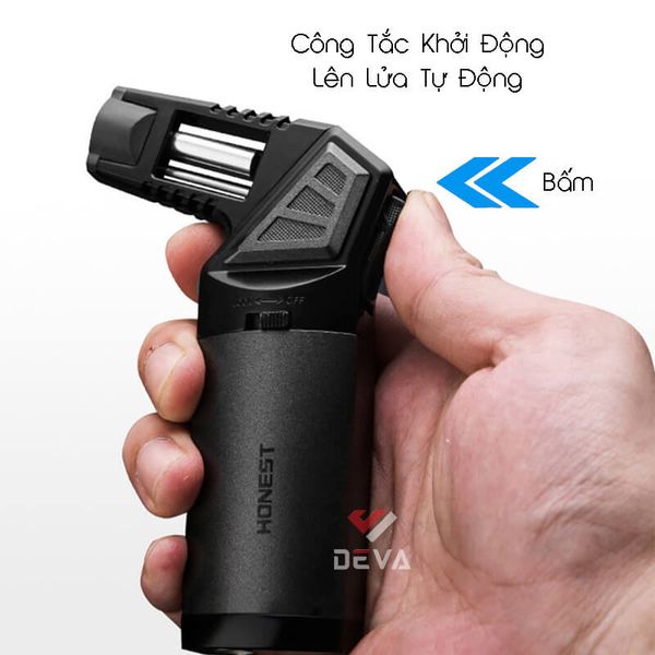 Bật lửa khò để bàn Honest khò đại 1 tia kèm đục Cigar BCZ 489