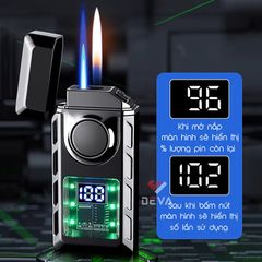 Bật lửa gas sạc điện 2 kiểu lửa đèn LED TH-633