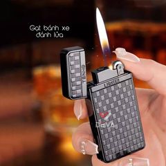 Bật lửa gas đá 2 kiểu lửa ô cửa trong suốt TH-636