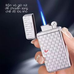 Bật lửa gas đá 2 kiểu lửa ô cửa trong suốt TH-636