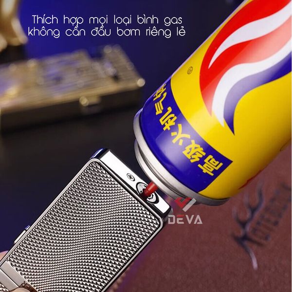 Bật lửa gas đá 2 kiểu lửa ô cửa trong suốt TH-636