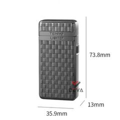 Bật lửa gas đá 2 kiểu lửa ô cửa trong suốt TH-636