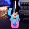 Bật lửa gas đá 2 kiểu lửa trục xoay xoay Fifget Spiner TH-638