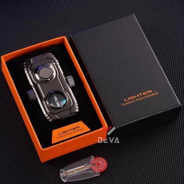 Bật lửa gas đá 2 kiểu lửa trục xoay xoay Fifget Spiner TH-638