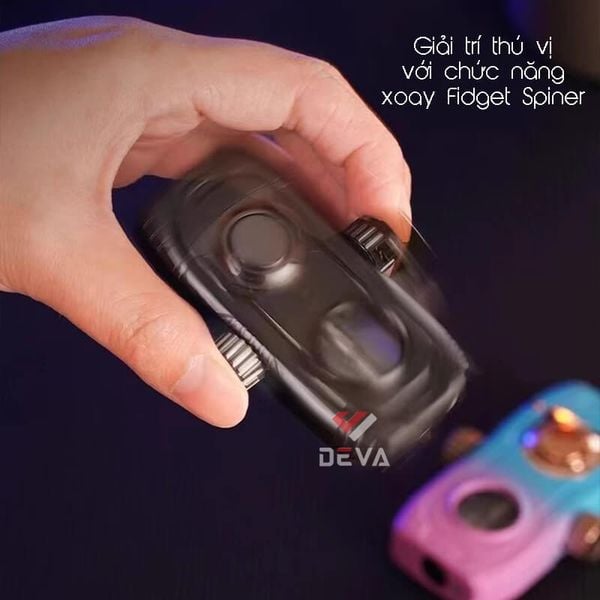 Bật lửa gas đá 2 kiểu lửa trục xoay xoay Fifget Spiner TH-638