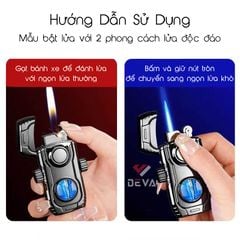 Bật lửa gas đá 2 kiểu lửa trục xoay xoay Fifget Spiner TH-638