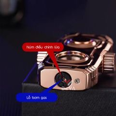 Bật lửa gas đá 2 kiểu lửa trục xoay xoay Fifget Spiner TH-638