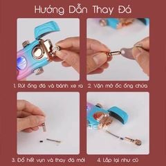 Bật lửa gas đá 2 kiểu lửa trục xoay xoay Fifget Spiner TH-638