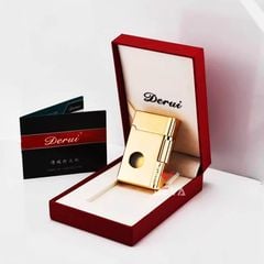 Bật lửa gas đá chính hãng Derui ô chứa gas trong suốt DR1611