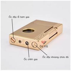 Bật lửa gas đá chính hãng Derui ô chứa gas trong suốt DR1611