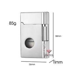 Bật lửa gas đá chính hãng Derui ô chứa gas trong suốt DR1611