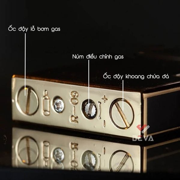 Bật lửa gas đá chính hãng Derui sơn mài in Logo DR1009