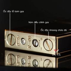 Bật lửa gas đá chính hãng Derui sơn mài in Logo DR1009