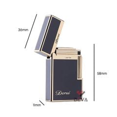 Bật lửa gas đá chính hãng Derui sơn mài in Logo DR1009