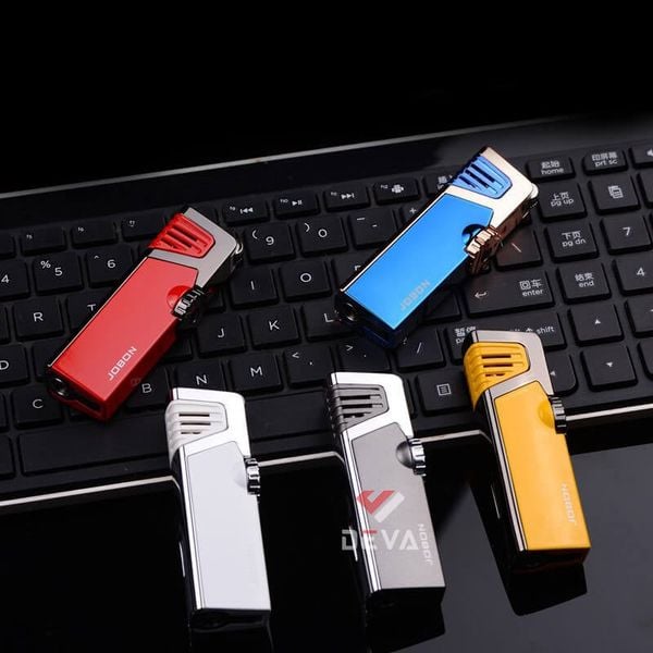 Bật lửa khò 3 tia có chốt lửa kèm đục xì gà Jobon ZB 190