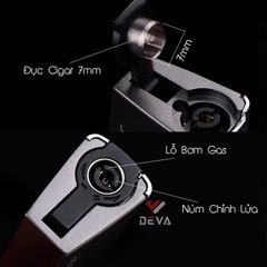 Bật lửa khò 3 tia có chốt lửa kèm đục xì gà Jobon ZB 190