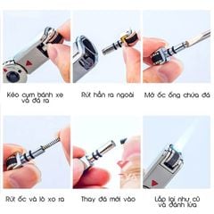 Bật lửa khò 3 tia có chốt lửa kèm đục xì gà Jobon ZB 190