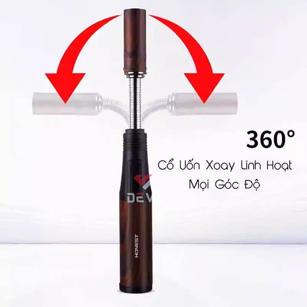 Bật lửa gas Honest khò đại 1 tia cổ dài uốn xoay 360 độ BCZ 845