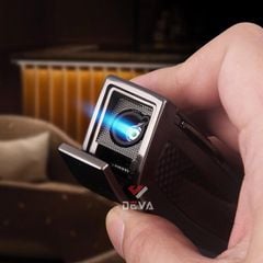 Bật lửa chính hãng Honest khò 1 tia kèm kéo cắt Cigar BCZ 823