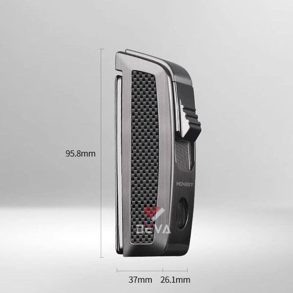 Bật lửa chính hãng Honest khò 1 tia kèm kéo cắt Cigar BCZ 823