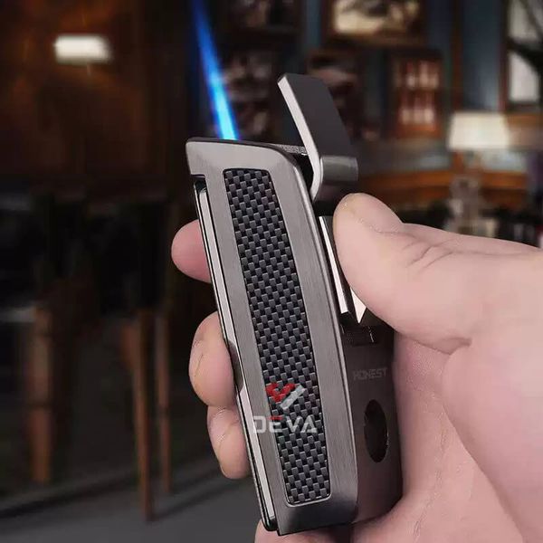 Bật lửa chính hãng Honest khò 1 tia kèm kéo cắt Cigar BCZ 823