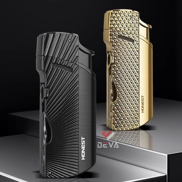 Bật lửa chính hãng Honest khò 1 tia kèm đục và xiên Cigar BCZ 847