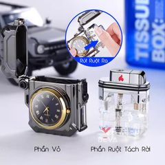 Bật lửa gas khò 1 tia kèm đồng hồ BDH 053