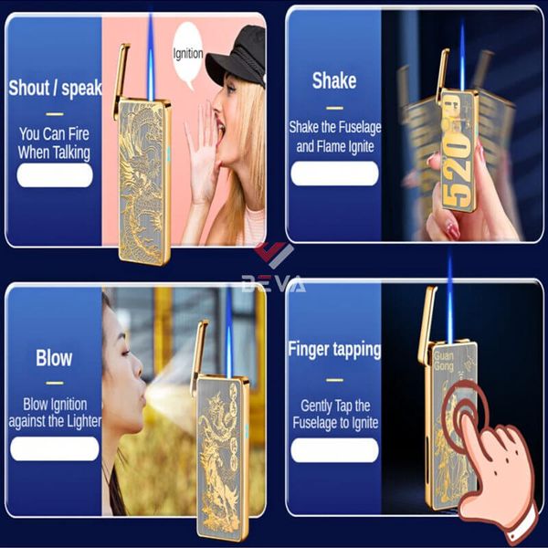 Bật lửa gas sạc USB cảm ứng điện tử cao cấp HT23-2