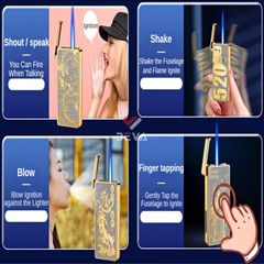 Bật lửa gas sạc USB cảm ứng điện tử cao cấp HT23-2