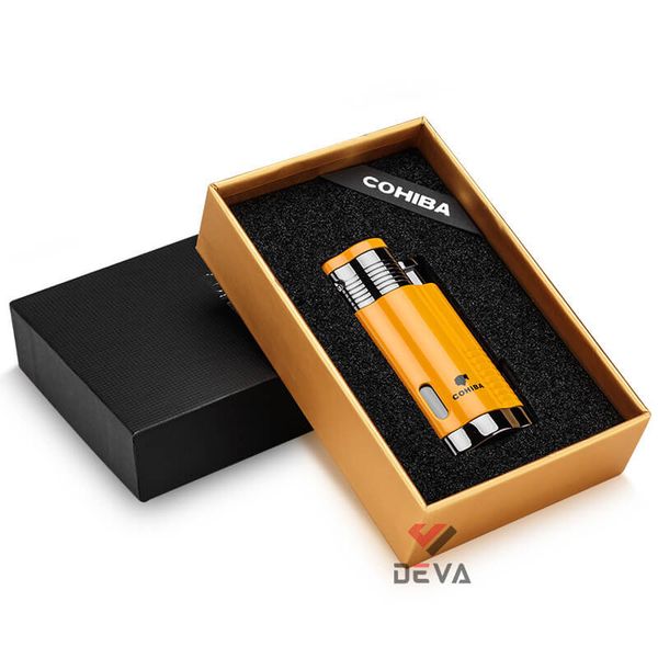 Bật lửa hút Cigar Cohiba khò 3 tia kèm đục COB 360