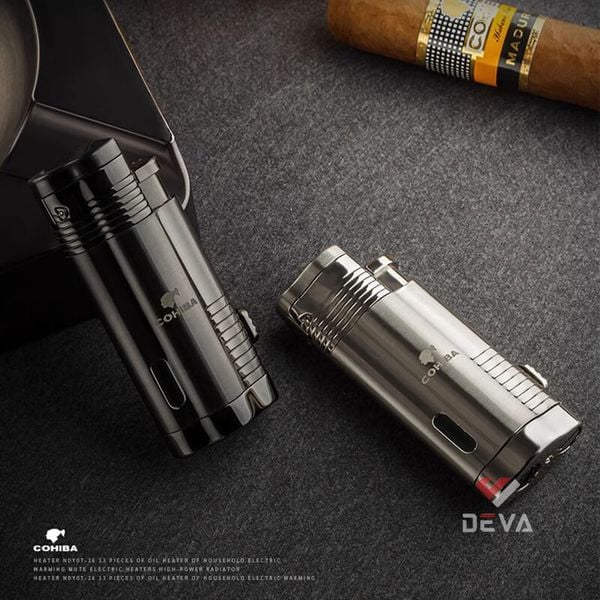 Bật lửa hút Cigar Cohiba khò 3 tia kèm đục COB 360