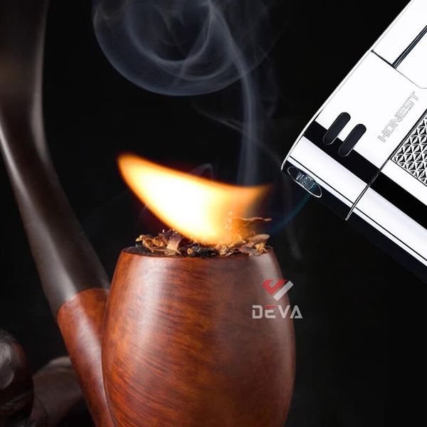 Bật lửa hút tẩu chính hãng Honest ngọn lửa chéo BCZ 827