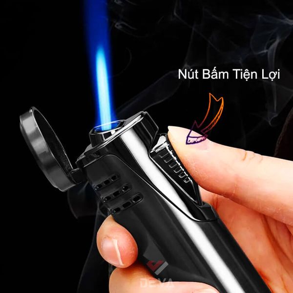 Bật lửa Jobon khò chéo 2 tia ga lộ thiên kèm đục ZB 330