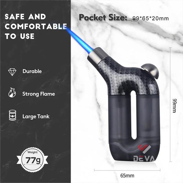 Bật lửa Honest khò 1 tia bình gas trong suốt hiện đại BCZ 826