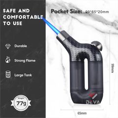 Bật lửa Honest khò 1 tia bình gas trong suốt hiện đại BCZ 826