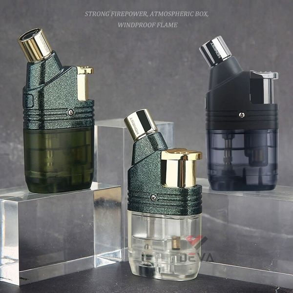 Bật lửa Honest khò 1 tia lửa chéo bình gas trong suốt BCZ 799