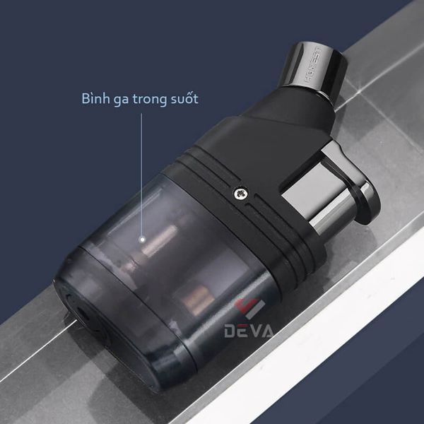 Bật lửa Honest khò 1 tia lửa chéo bình gas trong suốt BCZ 799