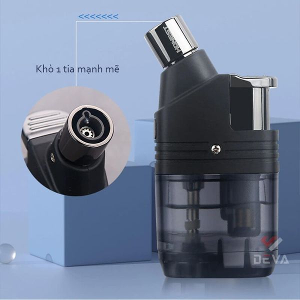 Bật lửa Honest khò 1 tia lửa chéo bình gas trong suốt BCZ 799
