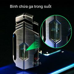 Bật lửa khò 2 tia chéo Cohiba ga trong suốt kèm đục COB 160